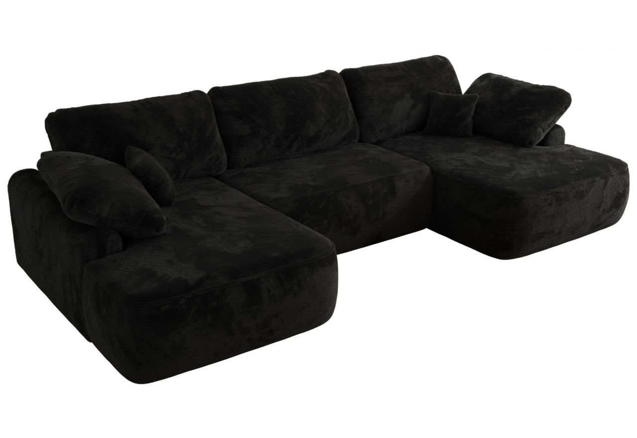 Narożnik CUBO U -  czarny, plusz