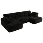 Narożnik CUBO U -  czarny, plusz