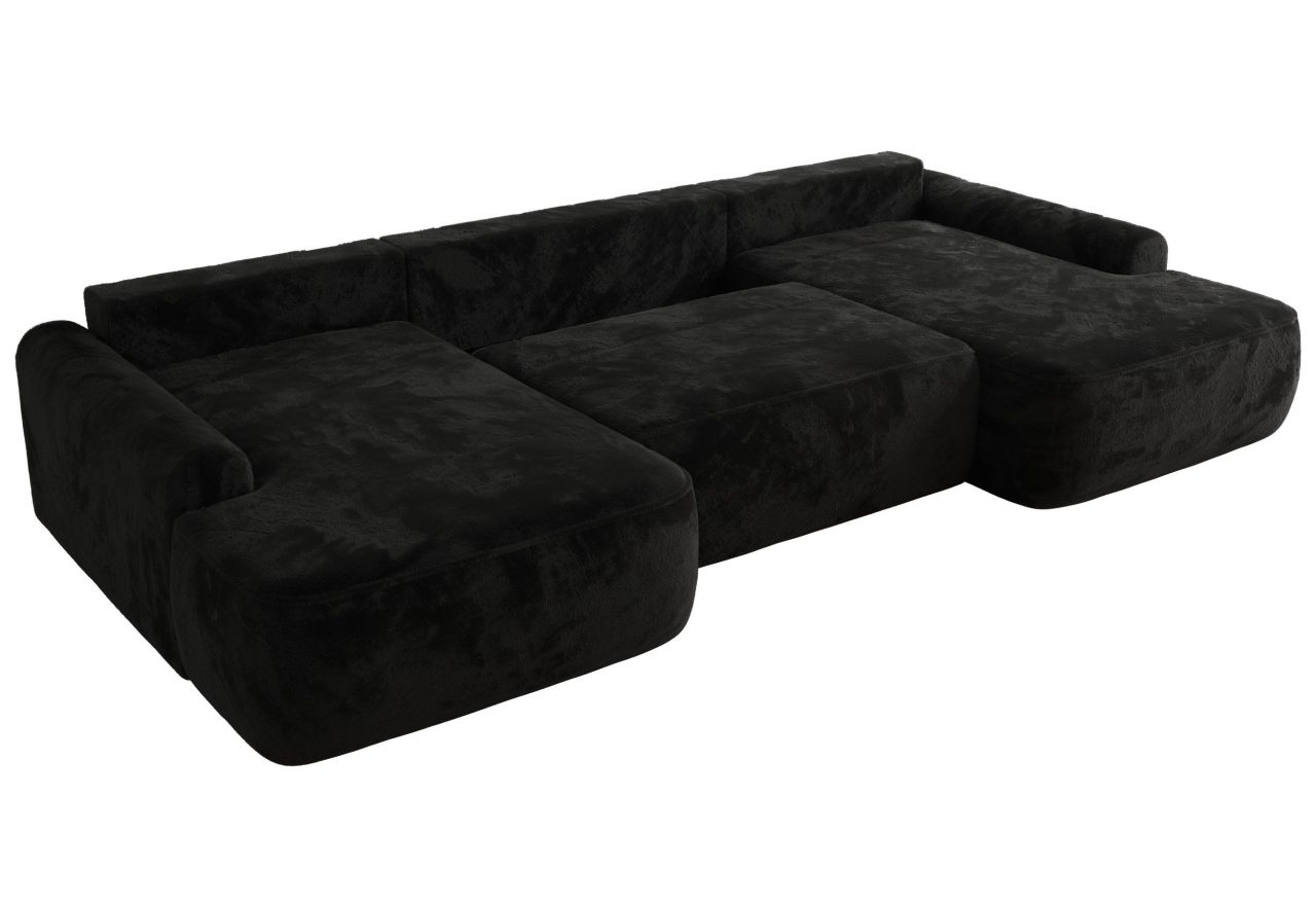 Narożnik CUBO U -  czarny, plusz