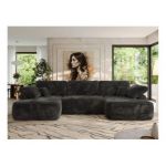 Narożnik CUBO U -  ciemnoszary, plusz