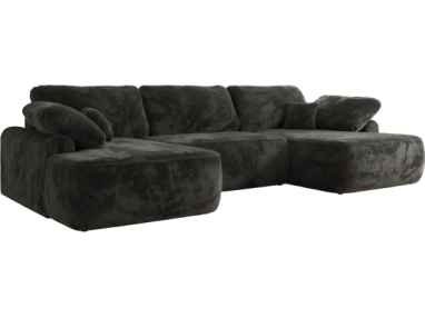 Narożnik CUBO U -  ciemnoszary, plusz