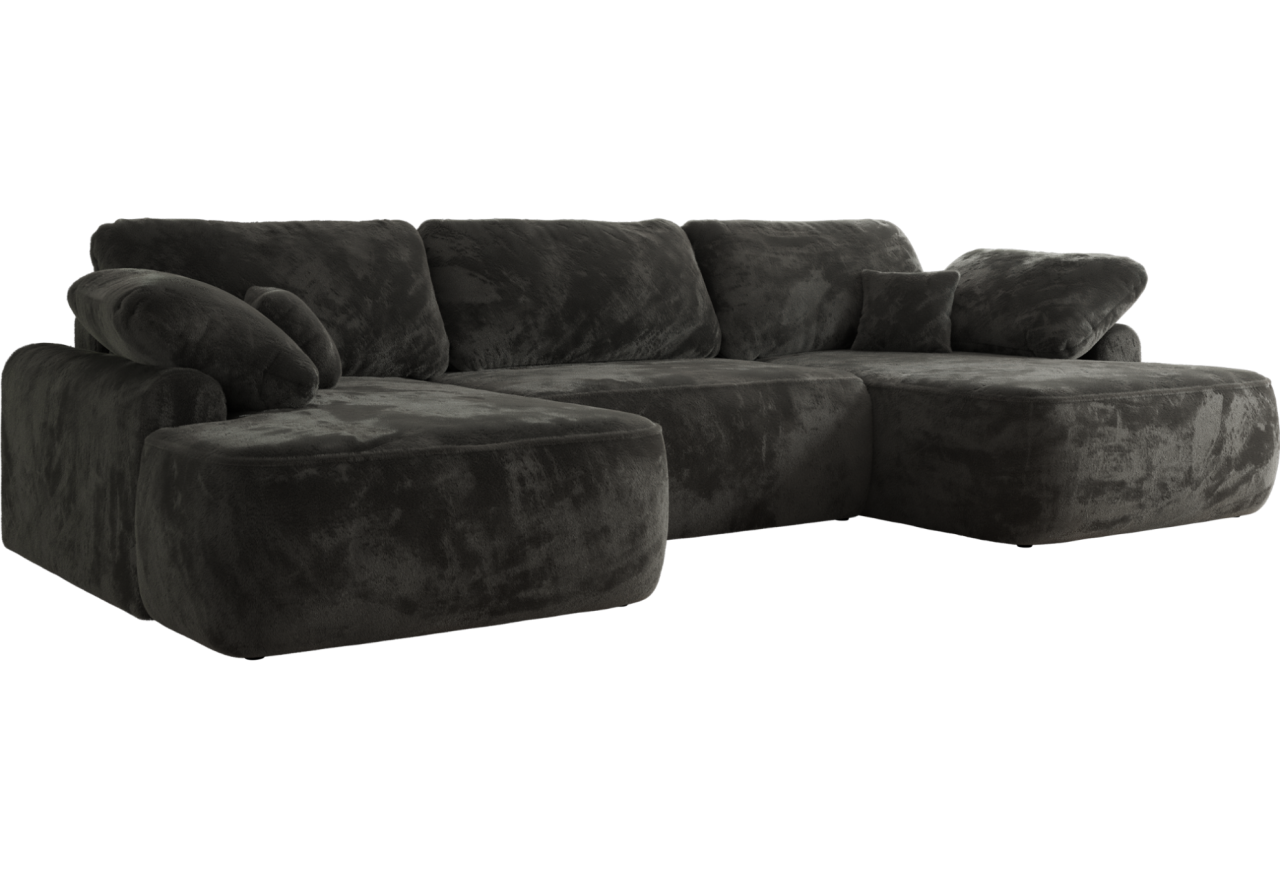 Narożnik CUBO U -  ciemnoszary, plusz