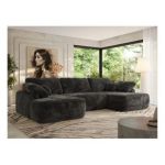 Narożnik CUBO U -  ciemnoszary, plusz