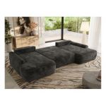 Narożnik CUBO U -  ciemnoszary, plusz