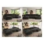 Narożnik CUBO U -  ciemnoszary, plusz