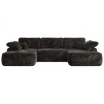 Narożnik CUBO U -  ciemnoszary, plusz