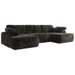 Narożnik CUBO U -  ciemnoszary, plusz