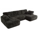 Narożnik CUBO U -  ciemnoszary, plusz