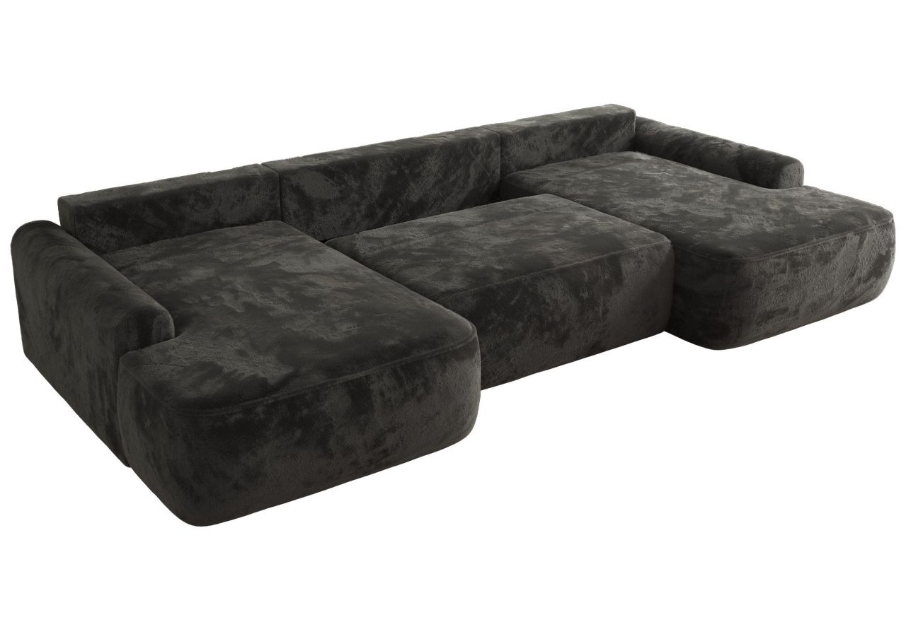 Narożnik CUBO U -  ciemnoszary, plusz