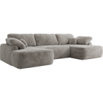 Narożnik CUBO U -  jasnoszary, plusz