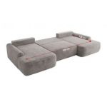 Narożnik CUBO U -  jasnoszary, plusz