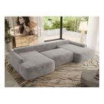 Narożnik CUBO U -  jasnoszary, plusz