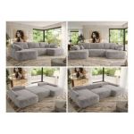 Narożnik CUBO U -  jasnoszary, plusz