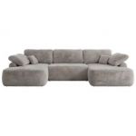 Narożnik CUBO U -  jasnoszary, plusz