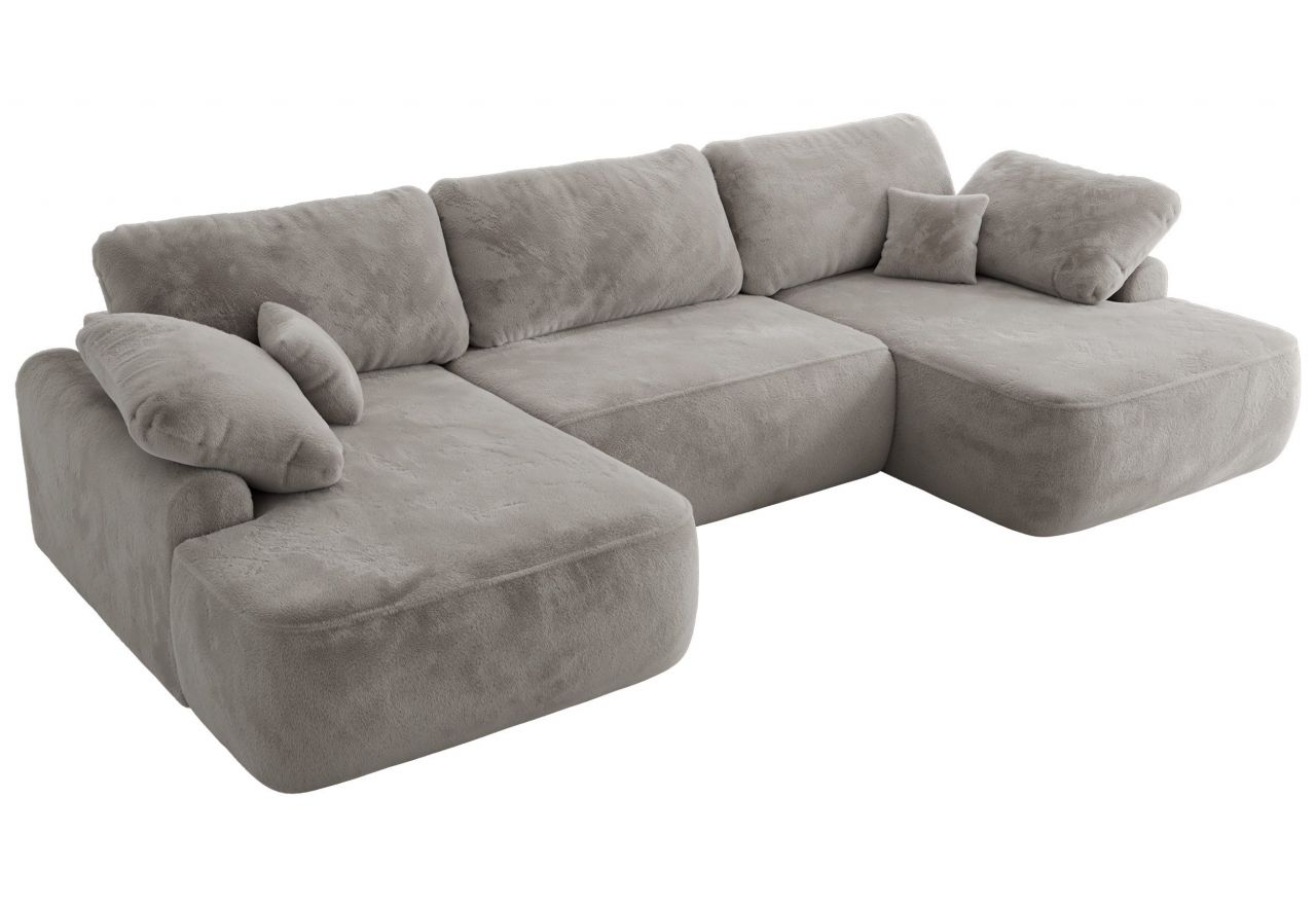 Narożnik CUBO U -  jasnoszary, plusz