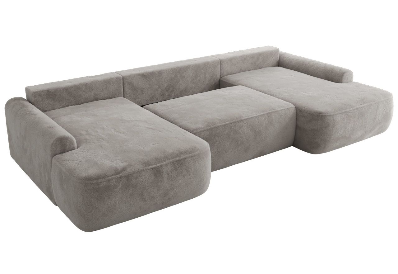 Narożnik CUBO U -  jasnoszary, plusz