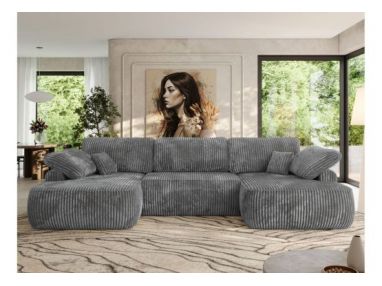 Narożnik CUBO U -  szary, sztruks