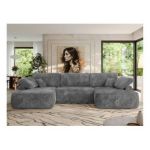 Narożnik CUBO U -  szary, sztruks