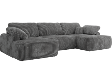 Narożnik CUBO U -  szary, sztruks