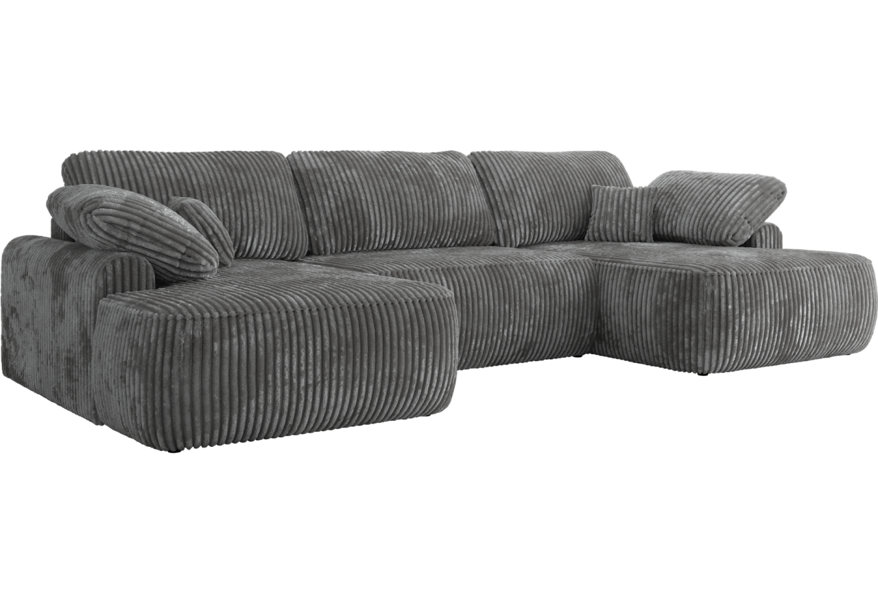 Narożnik CUBO U -  szary, sztruks