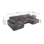 Narożnik CUBO U -  szary, sztruks