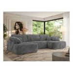 Narożnik CUBO U -  szary, sztruks