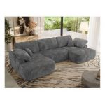 Narożnik CUBO U -  szary, sztruks