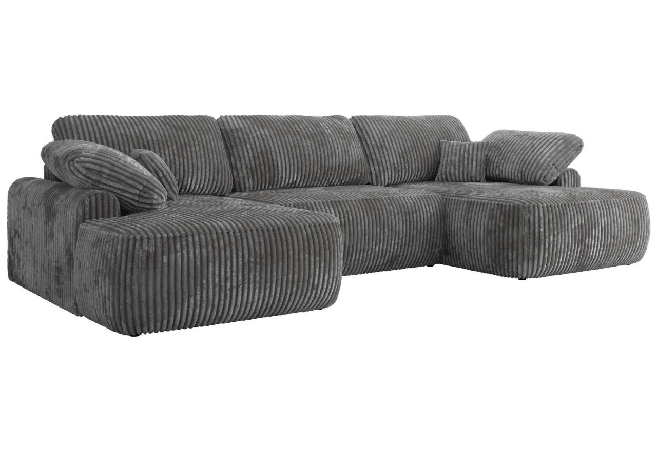 Narożnik CUBO U -  szary, sztruks