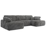 Narożnik CUBO U -  szary, sztruks