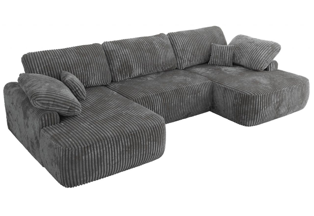 Narożnik CUBO U -  szary, sztruks