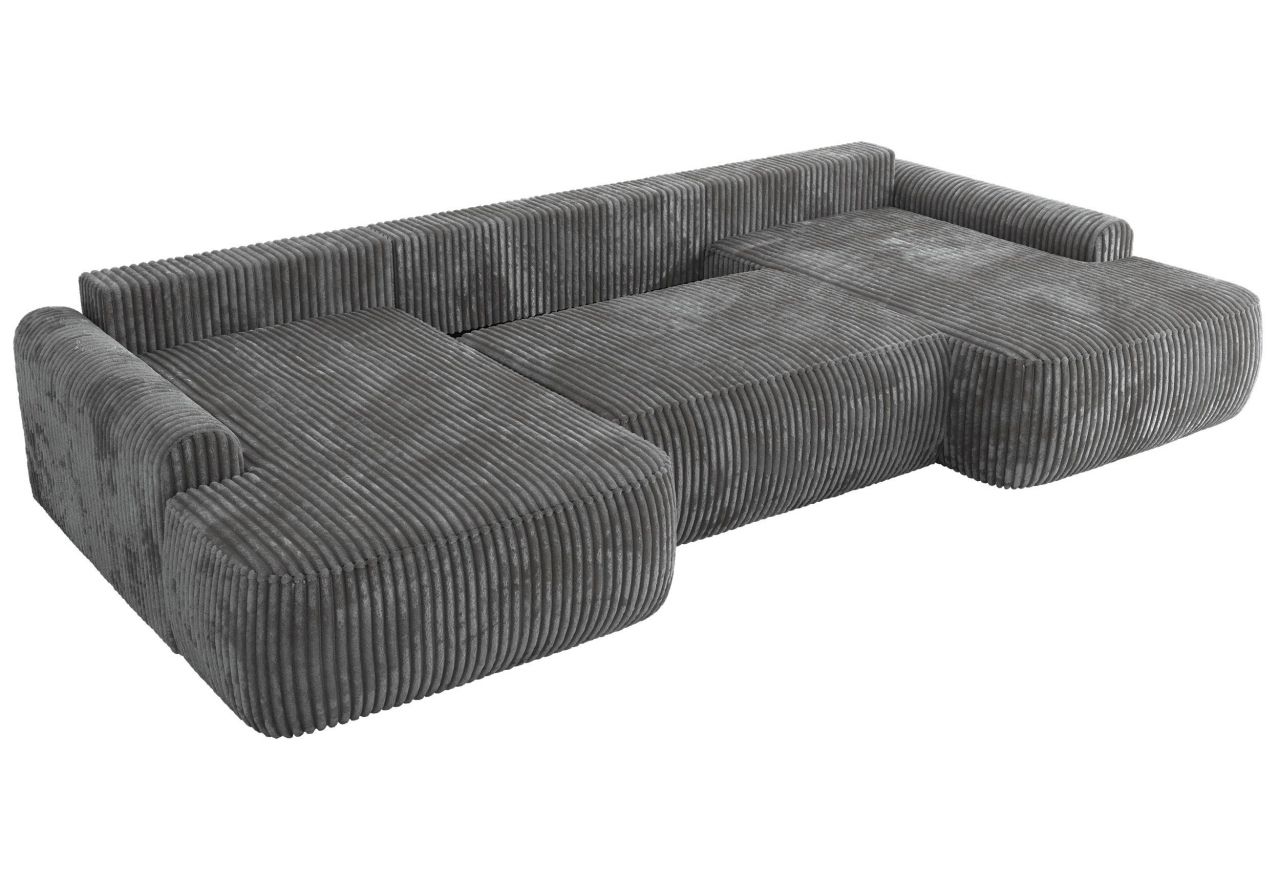 Narożnik CUBO U -  szary, sztruks