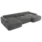 Narożnik CUBO U -  szary, sztruks