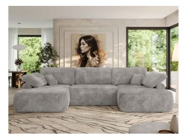 Narożnik CUBO U -  jasnoszary, sztruks