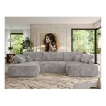 Narożnik CUBO U -  jasnoszary, sztruks