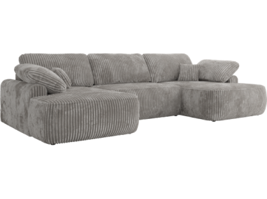 Narożnik CUBO U -  jasnoszary, sztruks