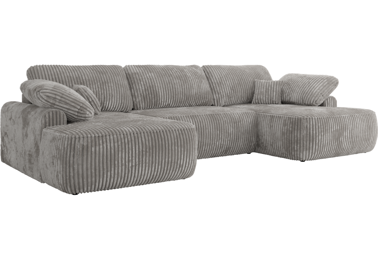 Narożnik CUBO U -  jasnoszary, sztruks