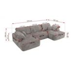 Narożnik CUBO U -  jasnoszary, sztruks