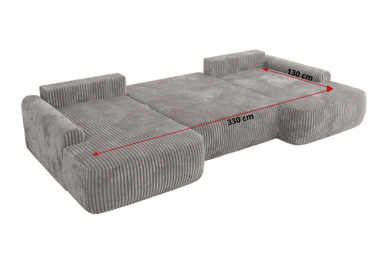 Narożnik CUBO U -  jasnoszary, sztruks