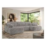 Narożnik CUBO U -  jasnoszary, sztruks