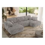 Narożnik CUBO U -  jasnoszary, sztruks