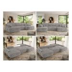 Narożnik CUBO U -  jasnoszary, sztruks