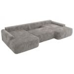 Narożnik CUBO U -  jasnoszary, sztruks