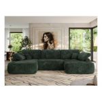 Narożnik CUBO U -  ciemnozielony, sztruks