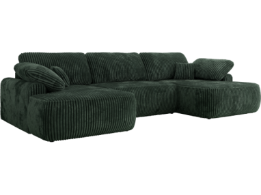 Narożnik CUBO U -  ciemnozielony, sztruks