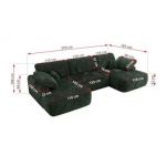 Narożnik CUBO U -  ciemnozielony, sztruks