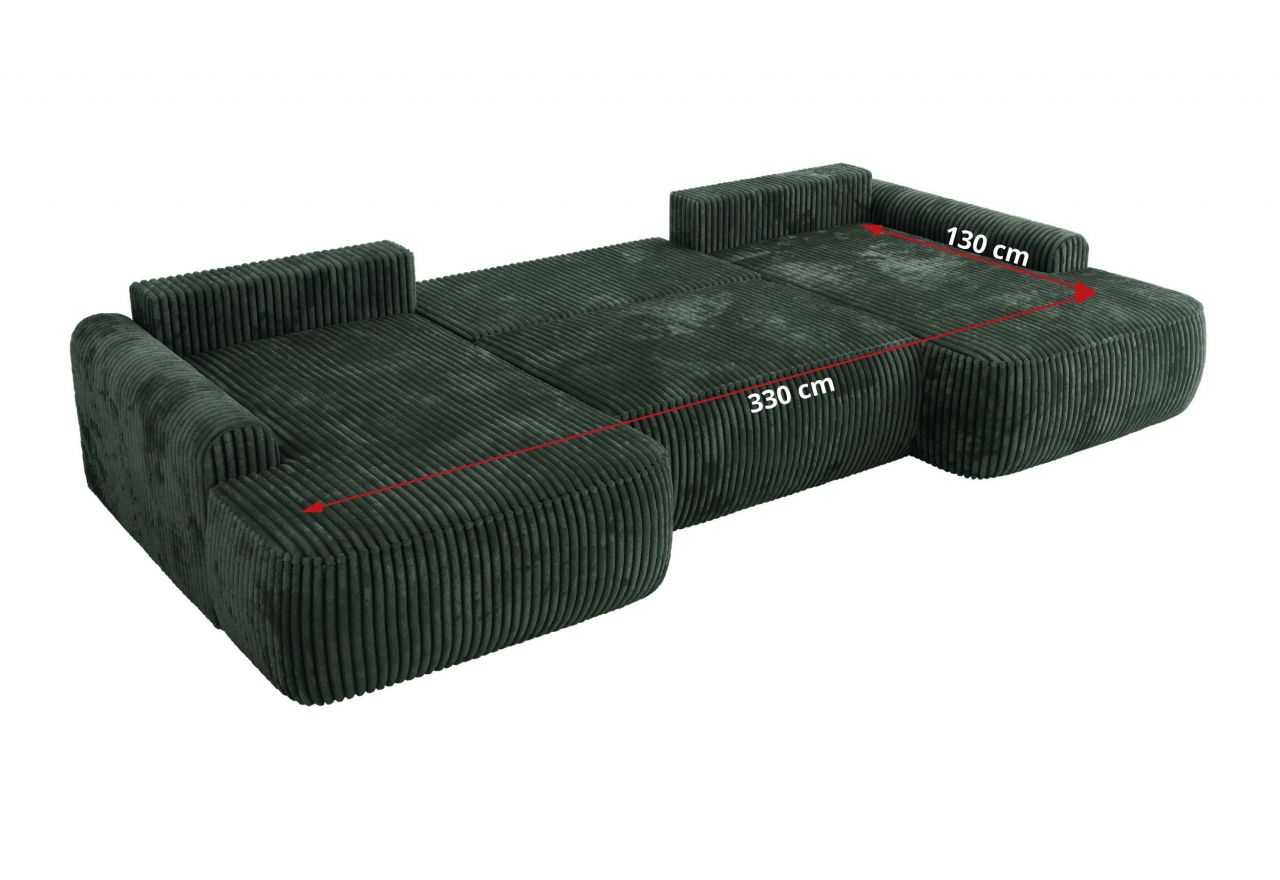 Narożnik CUBO U -  ciemnozielony, sztruks