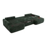 Narożnik CUBO U -  ciemnozielony, sztruks