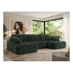 Narożnik CUBO U -  ciemnozielony, sztruks