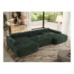 Narożnik CUBO U -  ciemnozielony, sztruks