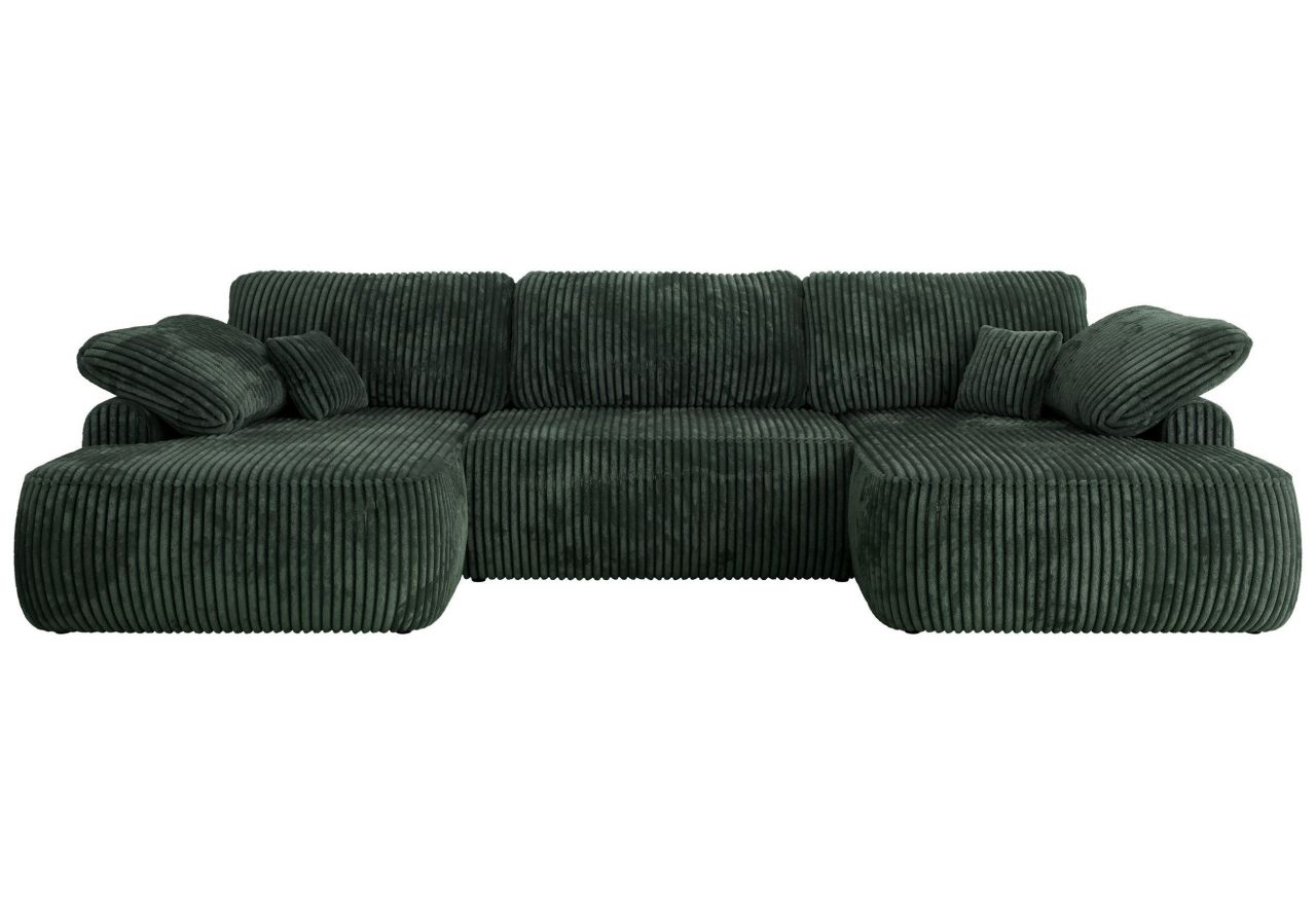 Narożnik CUBO U -  ciemnozielony, sztruks